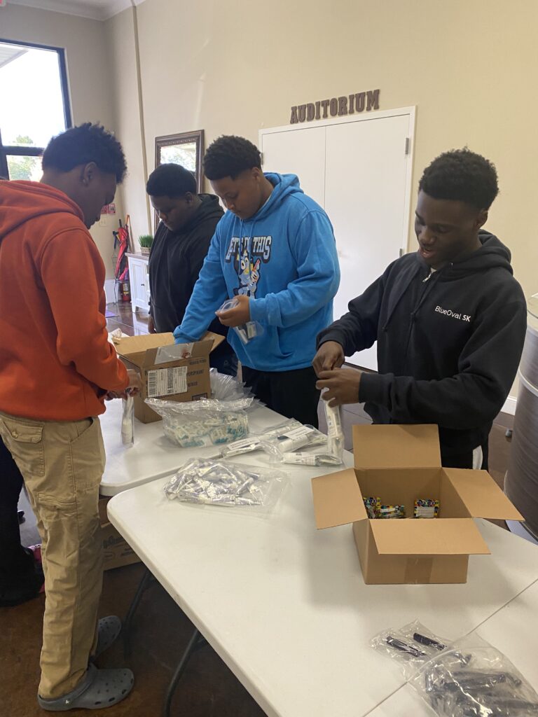 Family. Life Fellowship youth packing toiletry kits